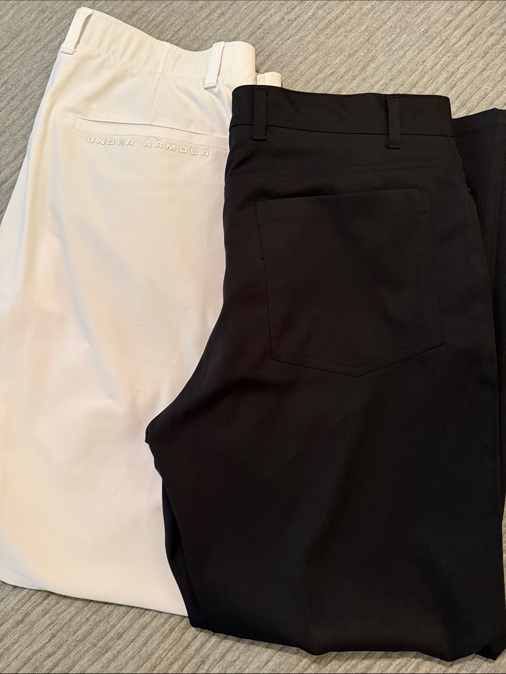 Under Armour Performance Pants (white) and PGA Tour (black) Duo — White & Black